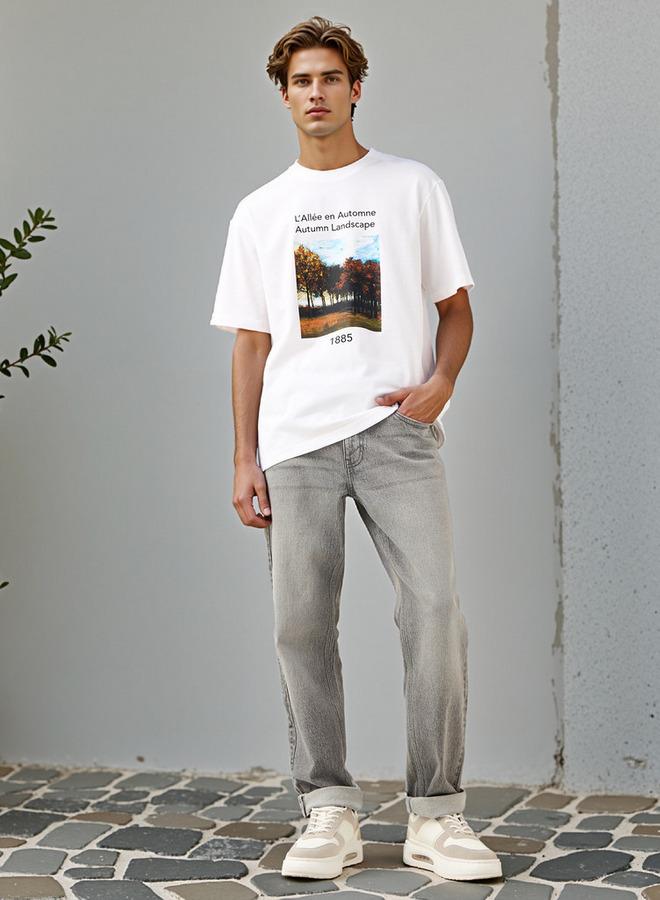 Splash FAV Museum Print T-shirt with Crew Neck - Image 2