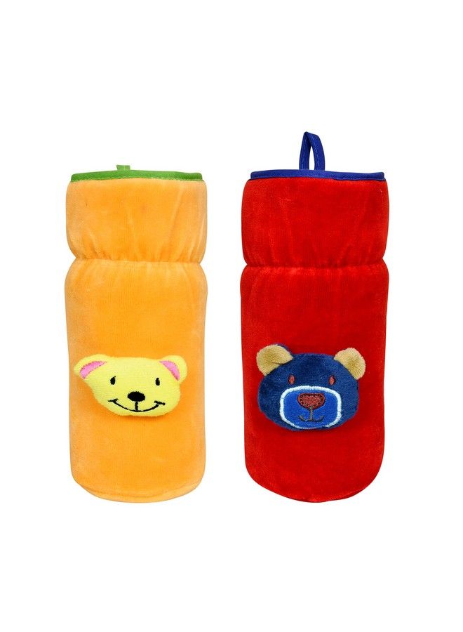 The Little Lookers Bottle Cover For Philips Avent;Wide Neck Feeders Soft Plush Stretchable Baby Feeding Bottle Cover With Easy To Hold Strap (Red & Yellow Wide Neck 240 330Ml;8 11Oz)