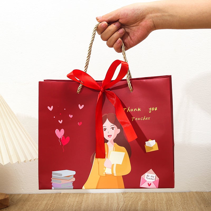 Chinese Valentine's Day Teacher's Day Gift Bag Gift Bag Handbag Graduation Season Gift Wrapping Paper for Female Teachers - Image 1