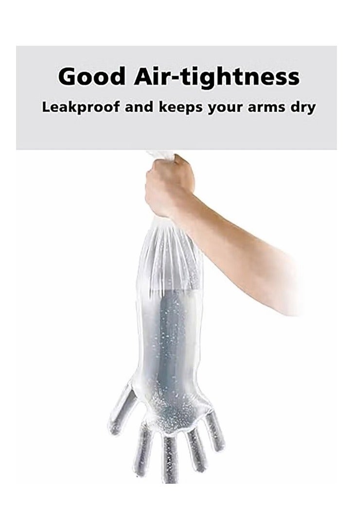 50 Pack Disposable Waterproof Long Arm Glove with Elastic Cuff Household Cleaning Gloves Thick for Kitchen Dishwashing Food Handling Vegetable Washing Gloves - Image 3