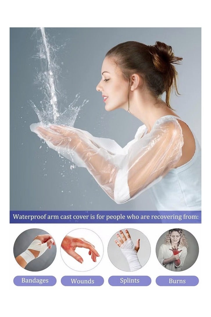 50 Pack Disposable Waterproof Long Arm Glove with Elastic Cuff Household Cleaning Gloves Thick for Kitchen Dishwashing Food Handling Vegetable Washing Gloves - Image 5