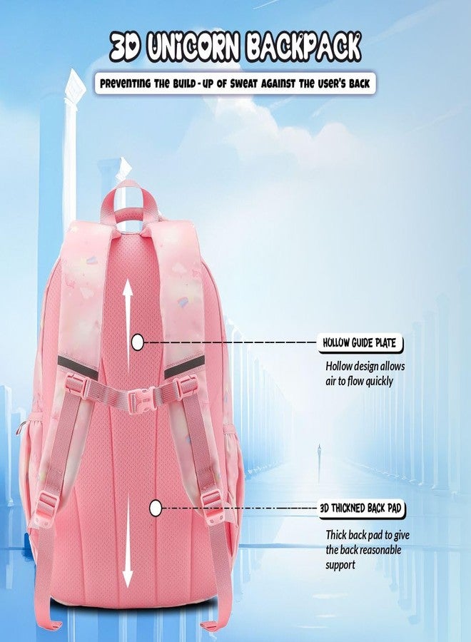 Elios Rainbow Series 17-Inch School Backpack for Girls | Ages 6-10 Y | Multi-Compartment, Lightweight & Water-Resistant Bag, 2-6 Grade Ideal for School & Travel Use (Pink) - Image 5