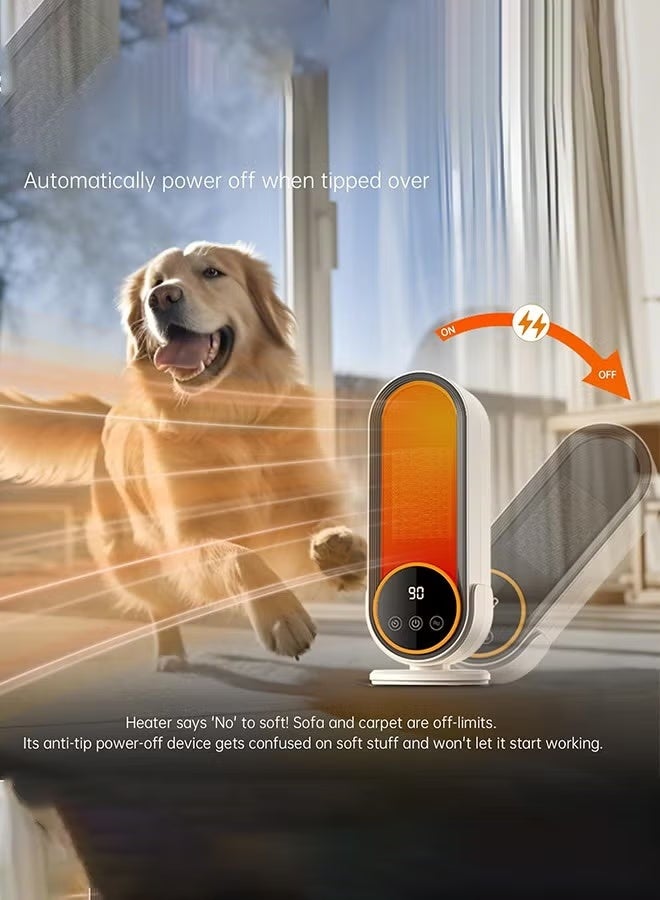 BlueFire 1200W PTC Ceramic Space Heater with Remote Control - Rapid Heating, Ultra-Quiet & Safe for Home & Office - Portable Tower Heater with Adjustable Thermostat, 35dB Whisper Operation, Overheat & Tip-Over Protection for Bedroom, Desk, and Indoor Use - Image 3