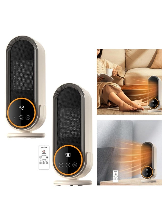 BlueFire 1200W PTC Ceramic Space Heater with Remote Control - Rapid Heating, Ultra-Quiet & Safe for Home & Office - Portable Tower Heater with Adjustable Thermostat, 35dB Whisper Operation, Overheat & Tip-Over Protection for Bedroom, Desk, and Indoor Use - Image 5