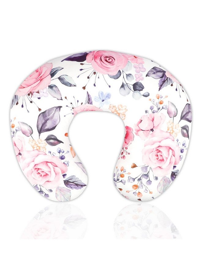 Pea Pod Nursing Pillow Cover for Baby Girl, Stretchy Removable Slipcover for Breastfeeding Pillows, Ultra Soft Comfortable Nursing Pillowcase, Baby Must Have (Pink Floral)