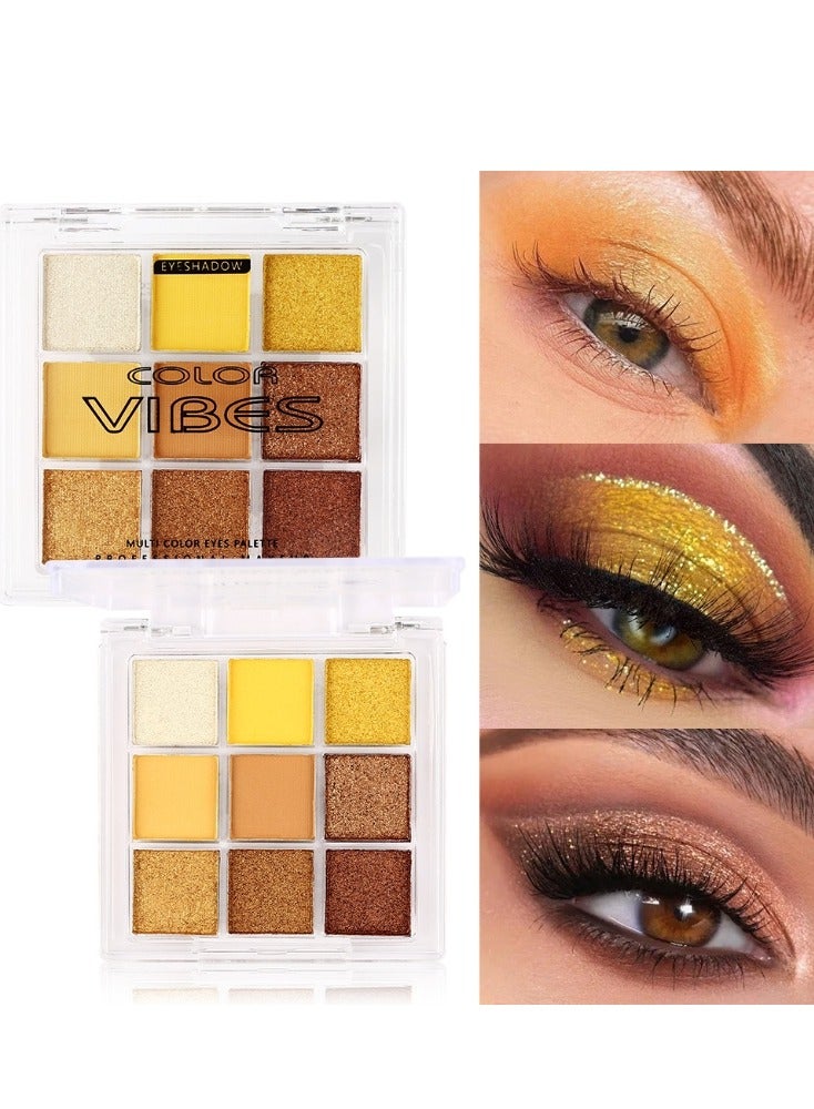  لون صدى لوحة ظلال عيون مكونة من 9 ألوان، مكياج ظلال عيون لامع، لوحة ظلال عيون لامعة لامعة ومقاومة للماء، مكياج ظلال عيون لامعة - Image 1