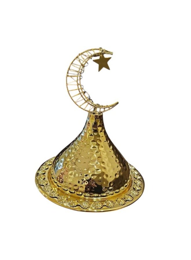 Ramadan Crescent Metal Date Serving Dish Decorative Moon Shaped Snack Tray for Nuts and Sweets - Image 2