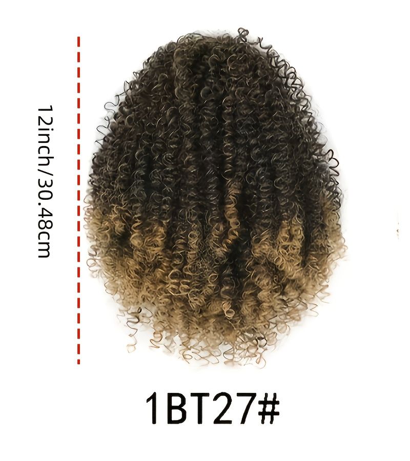 Ladies 12 Inch Brown Gradient Curly Ponytail Wig Daily Wear Carnival Easy Volume - Image 4