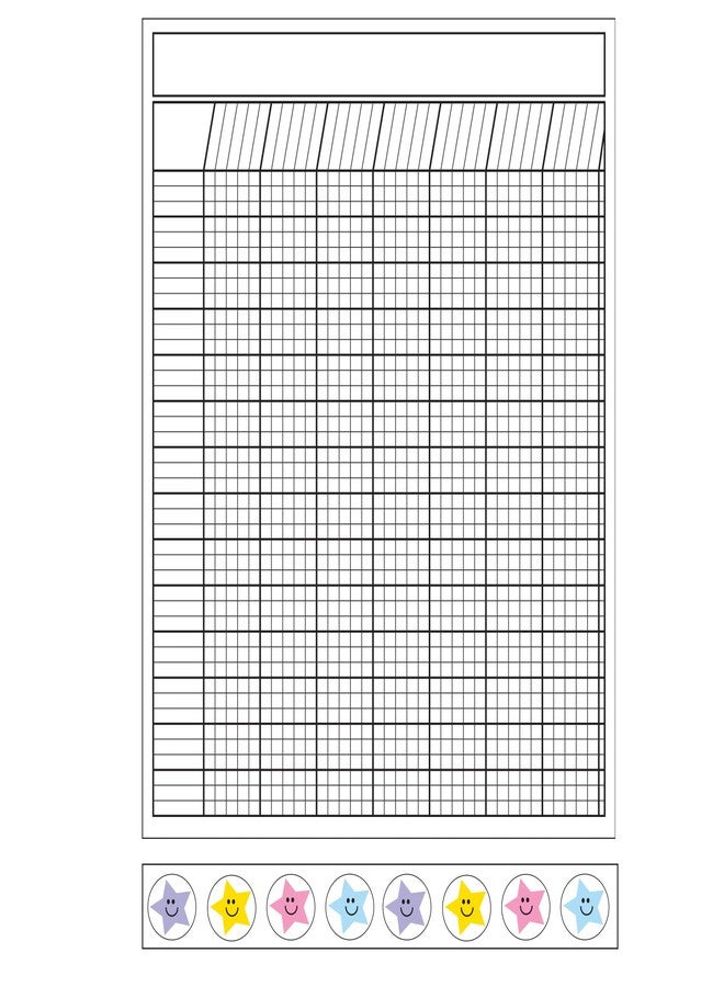 SHAPES ETC. Vertical White 4 Piece Classroom Incentive Chart and Sticker Set, for Tracking Goals, Chores, Classroom assignments and Responsibilities. - Image 1
