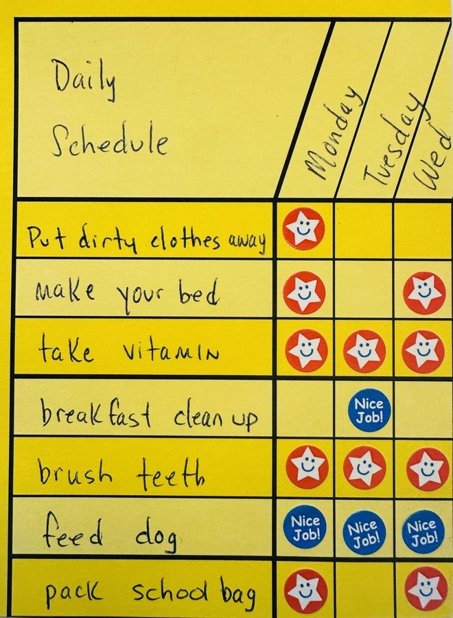SHAPES ETC. Vertical White 4 Piece Classroom Incentive Chart and Sticker Set, for Tracking Goals, Chores, Classroom assignments and Responsibilities. - Image 3
