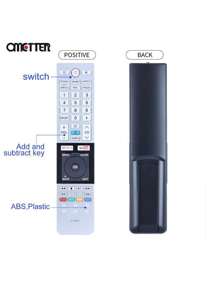 OMETTER جهاز تحكم عن بعد CT-8521 مناسب لتلفاز توشيبا LCD LED F40L3400 50L3400 CT8521 - Image 4