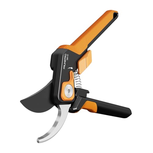 PrunePro Pruning Shears for Gardening Professional Bypass Hand Pruner Stainless Steel Sharp Blade Garden Scissors Plant Flower Garden Clipper Orange 1 Pack - Image 1