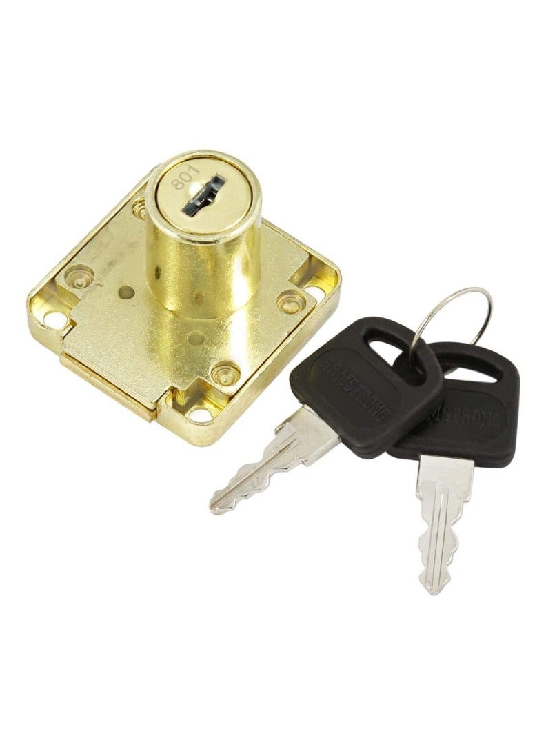 KNP KNP Gold Drawer Lock is a stylish and durable security accessory designed for drawers, cabinets, and lockers.  - Image 1