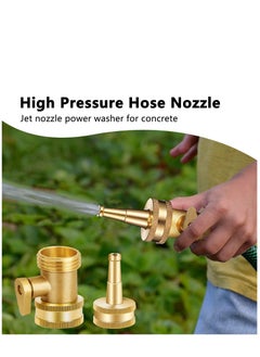 Y&D Jet Nozzle High Pressure Hose - Water Sprayer with Garden Shutoff Valve Solid Brass Heavy Duty 3/4" GHT Connector (2 pcs)  - Image 4