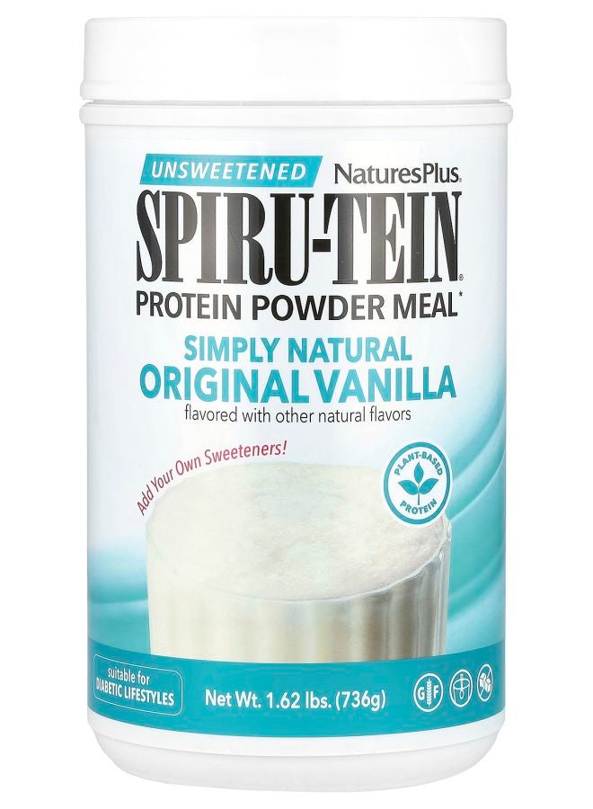 NaturesPlus Spiru-Tein® Protein Powder Meal Unsweetened Vanilla 1.62 lbs (736 g) - Image 1