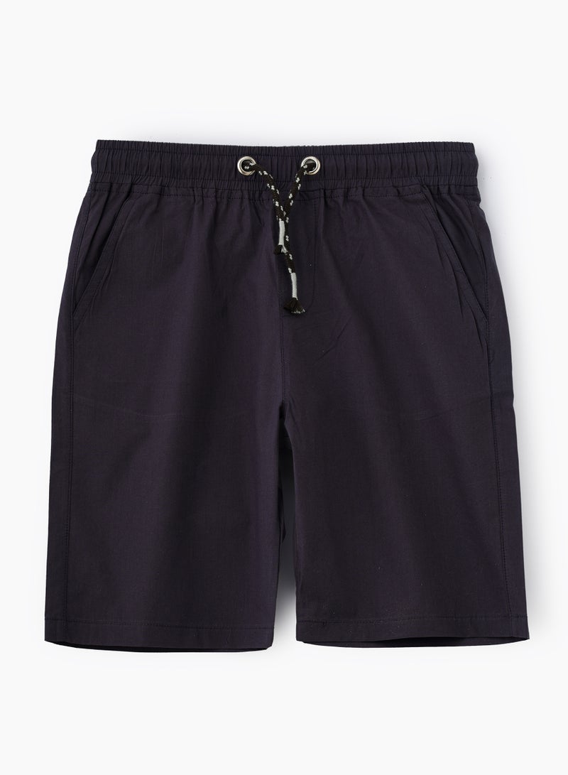 JAM Essential Drawstring Cotton Shorts for Boys - Navy  - Image 1