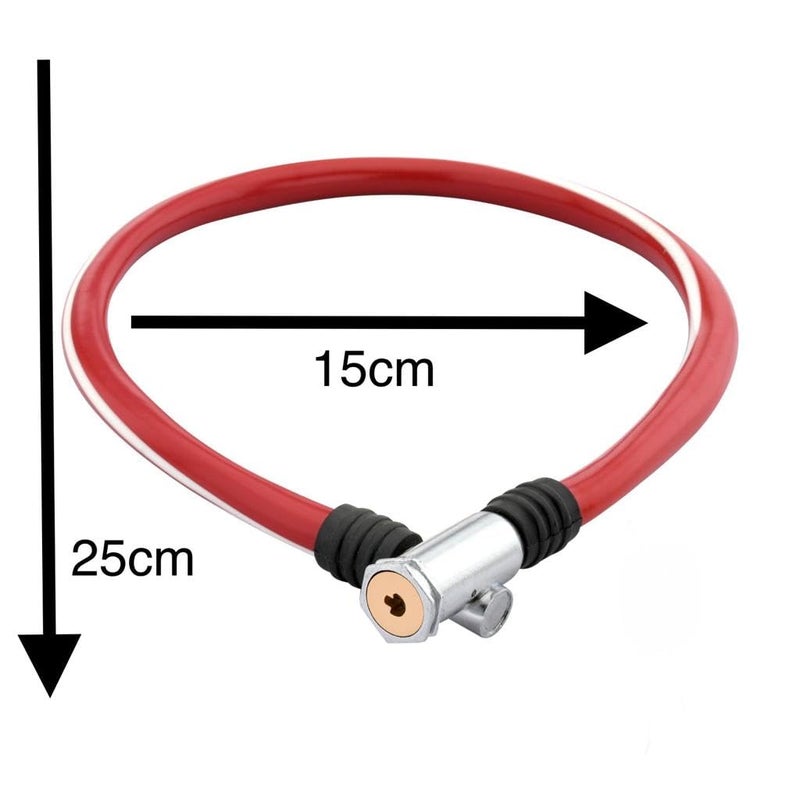 KONIO Helmet Lock Heavy Duty Steel Cable Lock for Bike, Motorcycle,Strollers, Gate & Luggage Security (Red, Pack-2). - Image 4