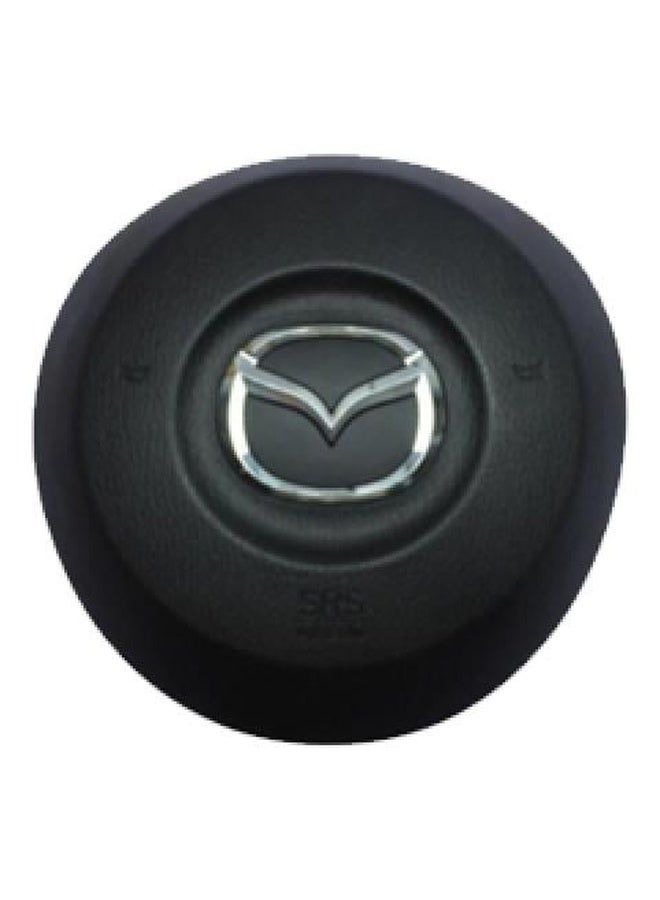 Steering Wheel Airbag Cover for Mazda 3 Black with Mazda Logo Compatible with 2014–2017 Models Easy Installation