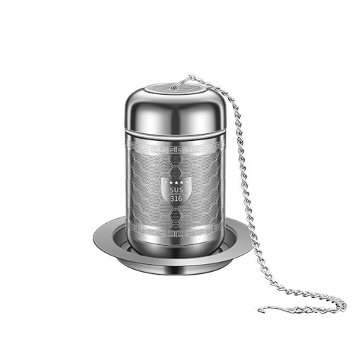 BOMANSI BOMS 316 Stainless Steel Tea Strainers for Loose Tea with Drip Trays, Extra Fine Mesh Tea Infuser, Loose Leaf Tea Steeper (1 Pack - Small) - Image 1