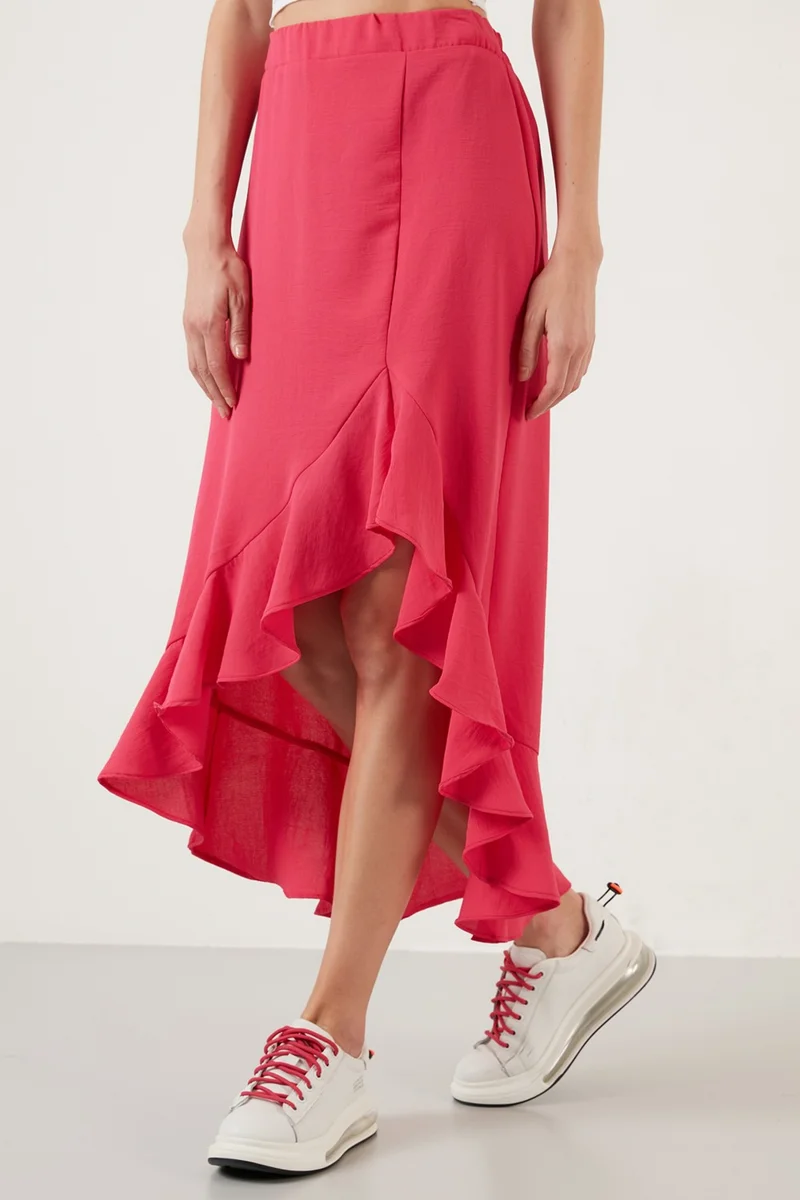 ليلا Flounced Midi Length Slit Skirt Women's Skirt 6058387