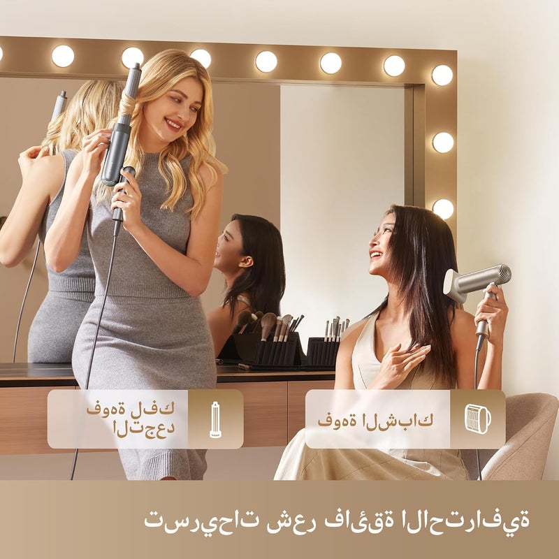 دريم مجفف شعر دريم الجيب عالي السرعة، 3 أشكال قابلة للطي، 300 جرام، محرك 110,000 دورة في الدقيقة، درجة حرارة ثابتة 57°م، تجفيف في 40 ثانية، ذهبي، ضمان لمدة عامين - Image 3