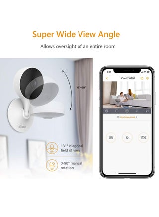جهاز مراقبة أطفال Cue 2C بكاميرا أمان WiFi بدقة 1080P، مزودة بكشف الإنسان ورؤية ليلية، تخزين سحابي، وفتحة بطاقة ذاكرة حتى 256 جيجابايت. - view 5