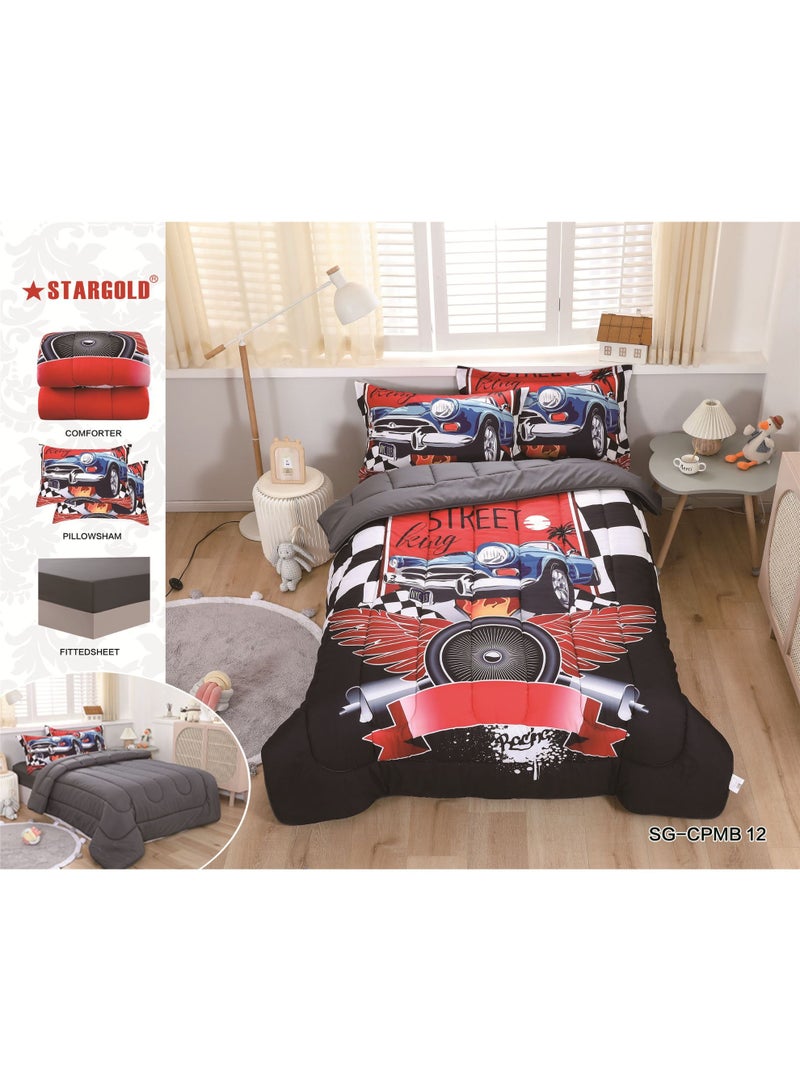 Stargold Extra Soft Best Comforter King Size Microfiber Printed 4 Pieces Set - Image 3