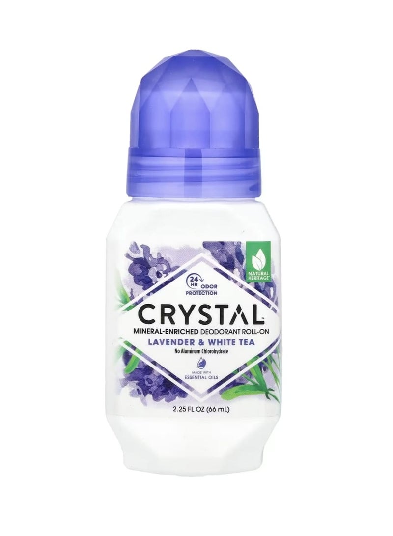 Crystal Mineral-Enriched Deodorant Roll-On Lavender & White Tea 2.25 fl oz (66 ml) - Image 1
