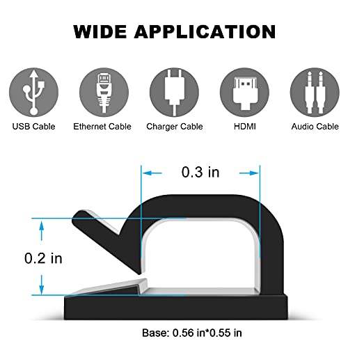TidyHelper 60 PCS Adhesive Cable Clips, Upgraded Wall Wire Clips for Cable Management, Strong Cord Clips Wire Holders for The Wall, Under Desk, Christmas Lights, Car, Dash Cam, Ethernet, Electric Wires Small - Image 3