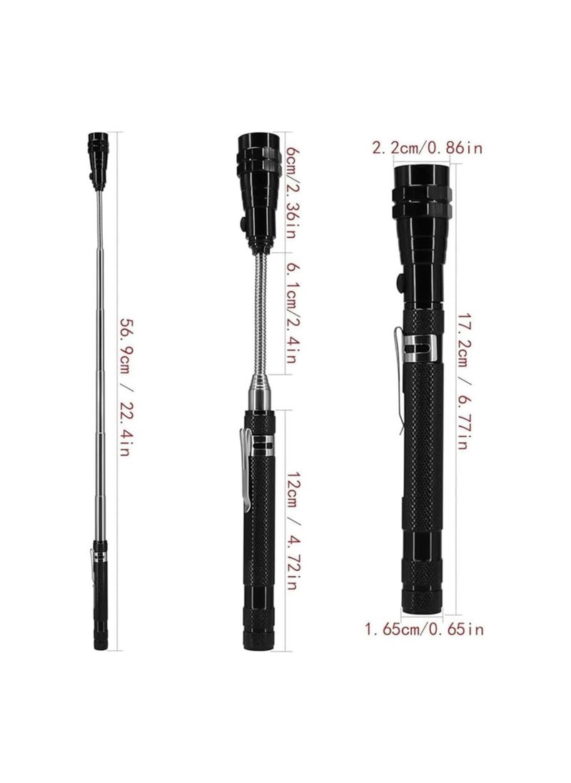 Generic - Magnetic Telescoping Pickup Tool, 360° Flexible Extendable Magnetic Pickup Tool, Magnetic Pickup Tool with Light, LED Magnetic Pickup Tool Flashlight, Portable Pick Up Grab Tool - Image 1