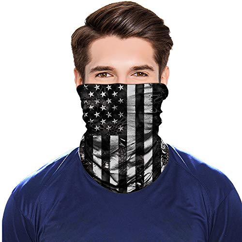 TERNNK Seamless Neck Gaiter Shield Scarf Bandana Face Mask Seamless UV Protection for Motorcycle Cycling Riding Running Headbands (Black-A) - Image 3