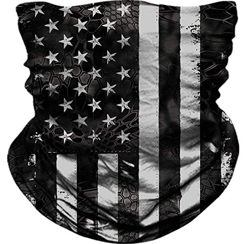 TERNNK Seamless Neck Gaiter Shield Scarf Bandana Face Mask Seamless UV Protection for Motorcycle Cycling Riding Running Headbands (Black-A) - Image 1