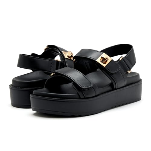 vodvob Womens Platform Sandals with Adjustable Straps Soft Cushioned Footbed 1.6" Heel height Summer Slides for Office/Beach/Daily Outfits - Image 3