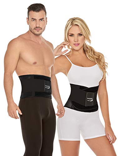 Tecnomed Back Support Belt for Men & Women - Latex Lumbar Support Back Brace for Lower Back Pain Relief, Sciatica, Herniated Disc -All Day Comfort & Support for Work, Gym and Play Black - Image 2