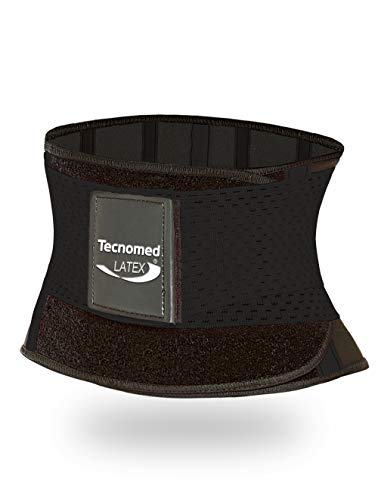 Tecnomed Back Support Belt for Men & Women - Latex Lumbar Support Back Brace for Lower Back Pain Relief, Sciatica, Herniated Disc -All Day Comfort & Support for Work, Gym and Play Black - Image 1
