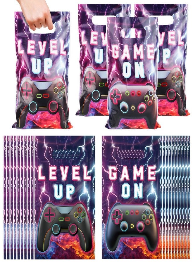 Adecortalk 50 Pcs Video Game Party Favor Bags Video Game Gift Bag Plastic Candy Goodie Treat Gift Bags for Kids Game On Birthday Baby Shower Party Decorations Gamer Party Supplies - Image 1