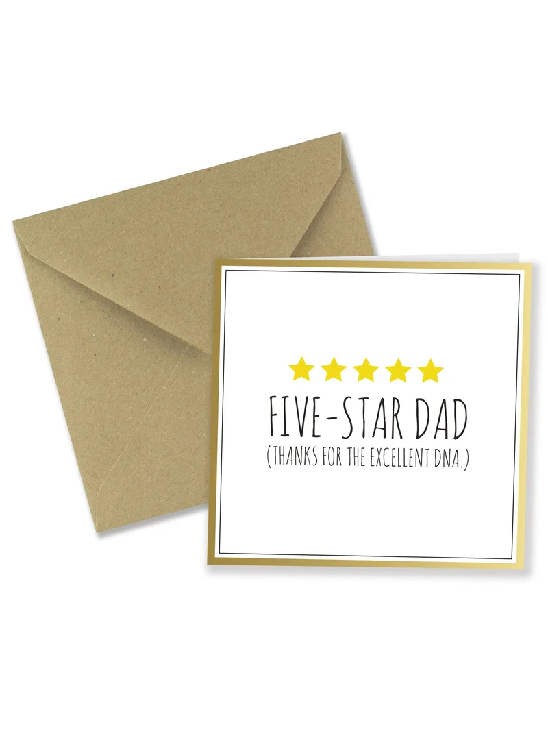 Share the Love Five Star Dad - UV Greeting Card