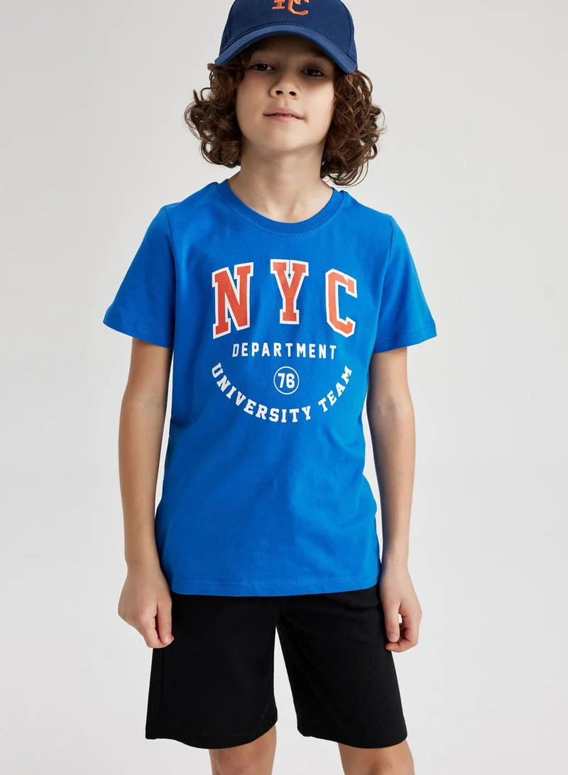DeFacto Kids Nyc Print T-Shirt And Shorts