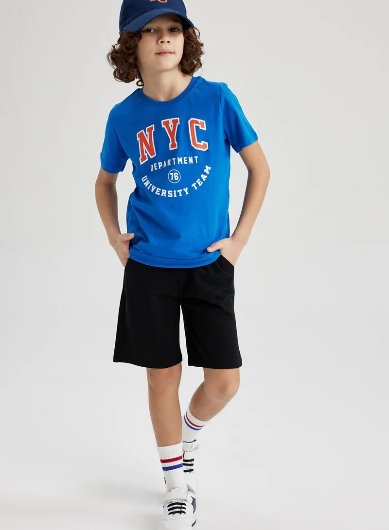 DeFacto Kids Nyc Print T-Shirt And Shorts