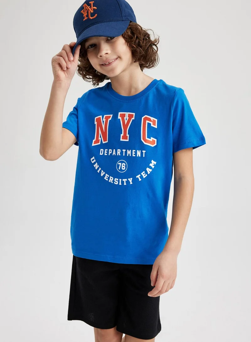 DeFacto Kids Nyc Print T-Shirt And Shorts