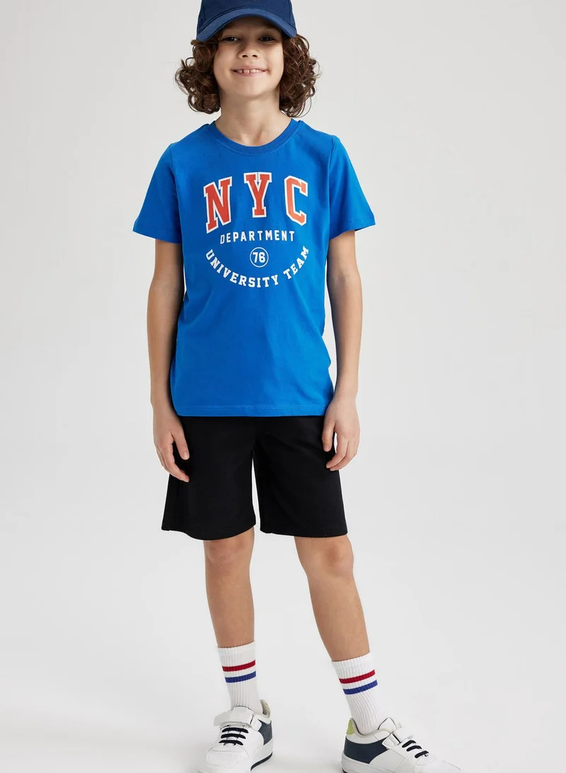 DeFacto Kids Nyc Print T-Shirt And Shorts