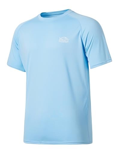 Willit Men's Rashguard Swim Shirt Short Sleeve UPF 50+ Sun Protection Shirt SPF Quick Dry Water Shirt Blue XL - Image 1