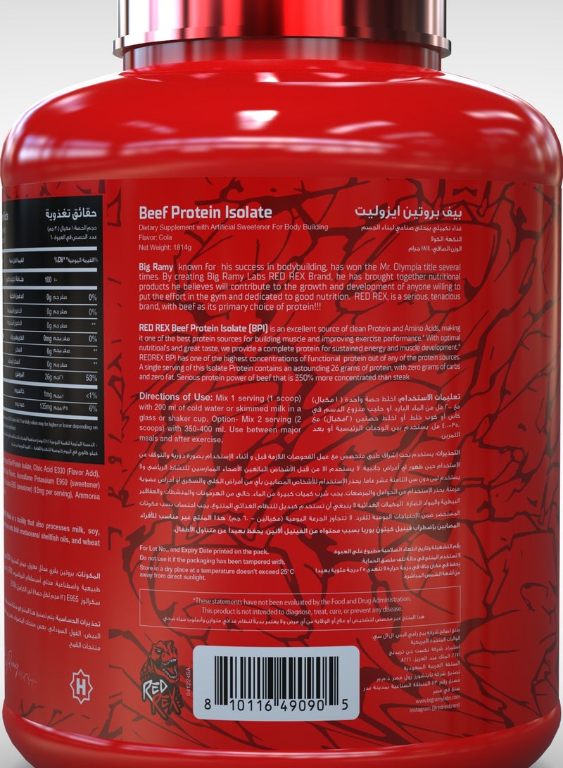 BIG RAMY LABS REDREX - Beef Protein Isolate - Cola Flavor - 4lb - 60 serving - Image 4
