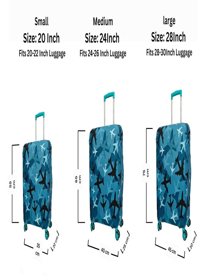 NT CREATION Printed Travel Luggage Cover for Suitcase - Stretchable & Scratchproof Trolley Bag Protector (Multi Plane) - Image 3
