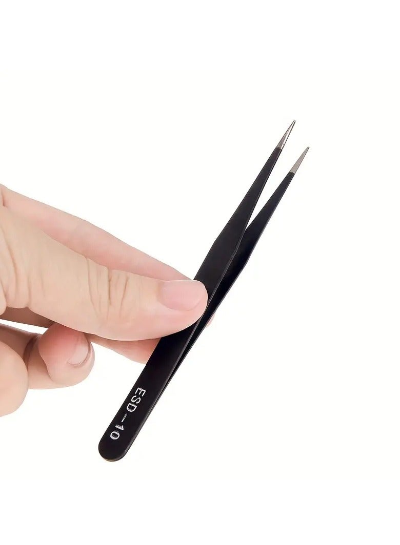 Generic 6 pieces long Precise Anti Static Tweezer Set Coated With Electromagnetic Discharge Safe Materials Made Of Stainless Steel Suitable For Repairing Electronics Welding Work Precision And Small Craft Handicrafts And In The Kitchen To Remove Fish Thistle  - Image 4