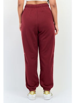 adidas Originals Women Sportswear Fit Outdoor Sweatpants, Burgundy  - Image 3