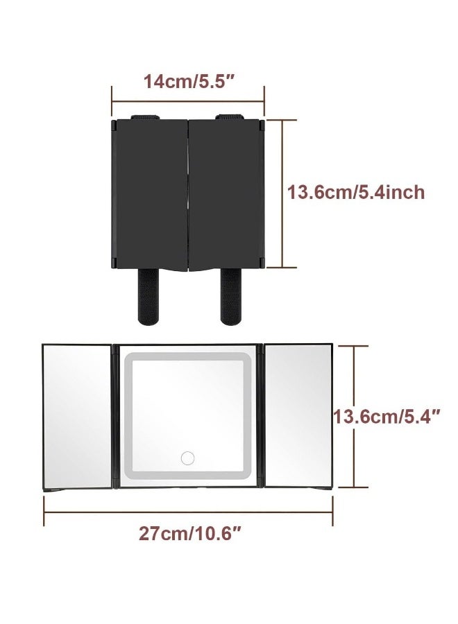 Loquat Car Sun Visor Makeup Mirror, Foldable Vanity Mirror with 3 Lights Modes Dimmable Touch Screen Rearview, Rechargeable Led Mirror Universal for Truck SUV, Gifts for Women - Image 4