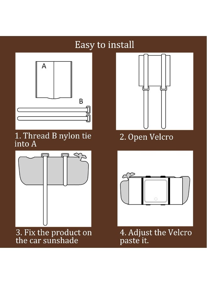 Loquat Car Sun Visor Makeup Mirror, Foldable Vanity Mirror with 3 Lights Modes Dimmable Touch Screen Rearview, Rechargeable Led Mirror Universal for Truck SUV, Gifts for Women - Image 5