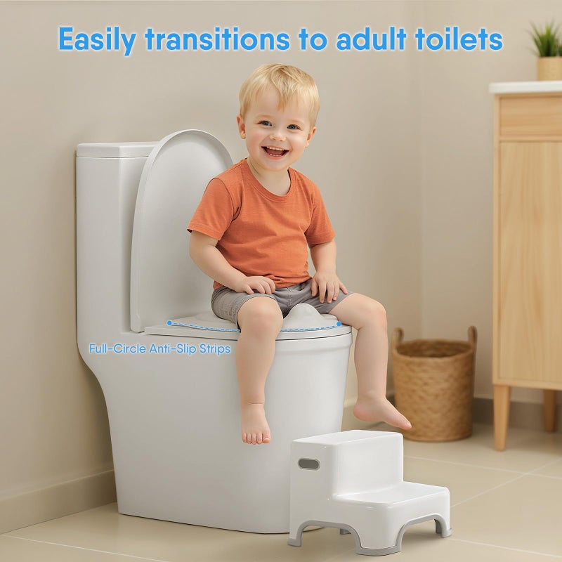 CheerTry 2-in-1 Toddler Potty Training Toilet - with Detachable Training Seat, Realistic Flushing Sound for Boys & Girls Ages 1-3 with Wipes Storage, Toilet Paper Holder - Image 4