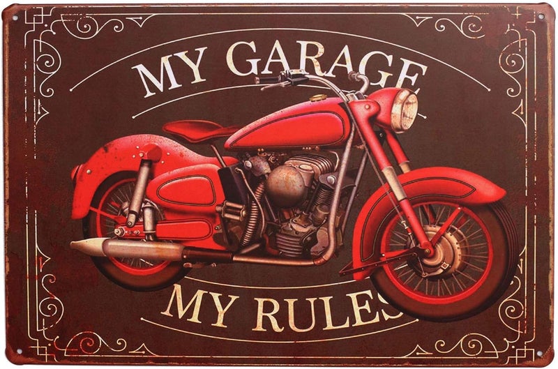 BPA Vintage Metal Tin Sign - My Garage My Rules - Image 1